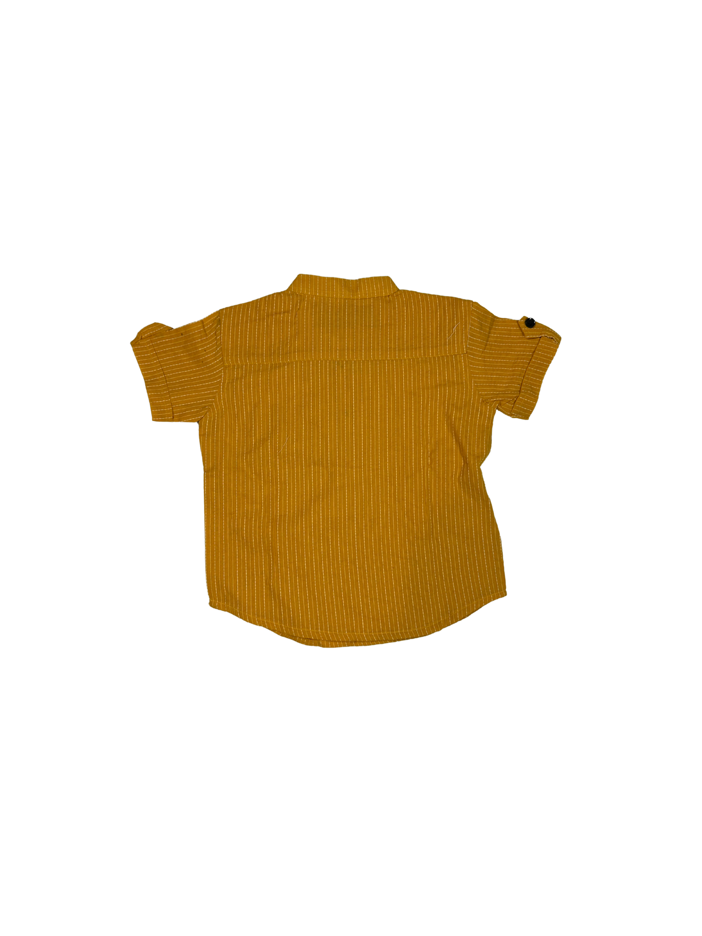 Boys' Mustard Yellow Striped Short-Sleeve