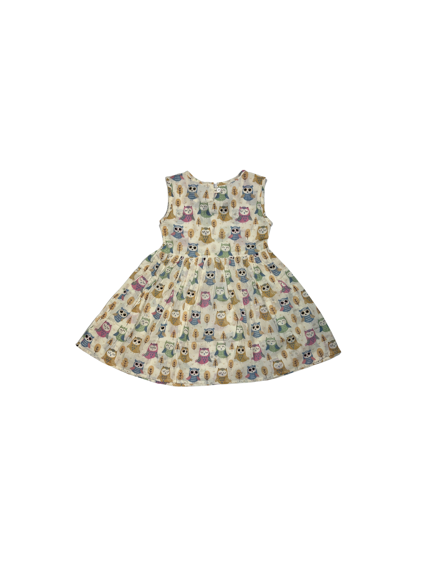 Adorable Owl Print Sleeveless Dress – Fun & Playful