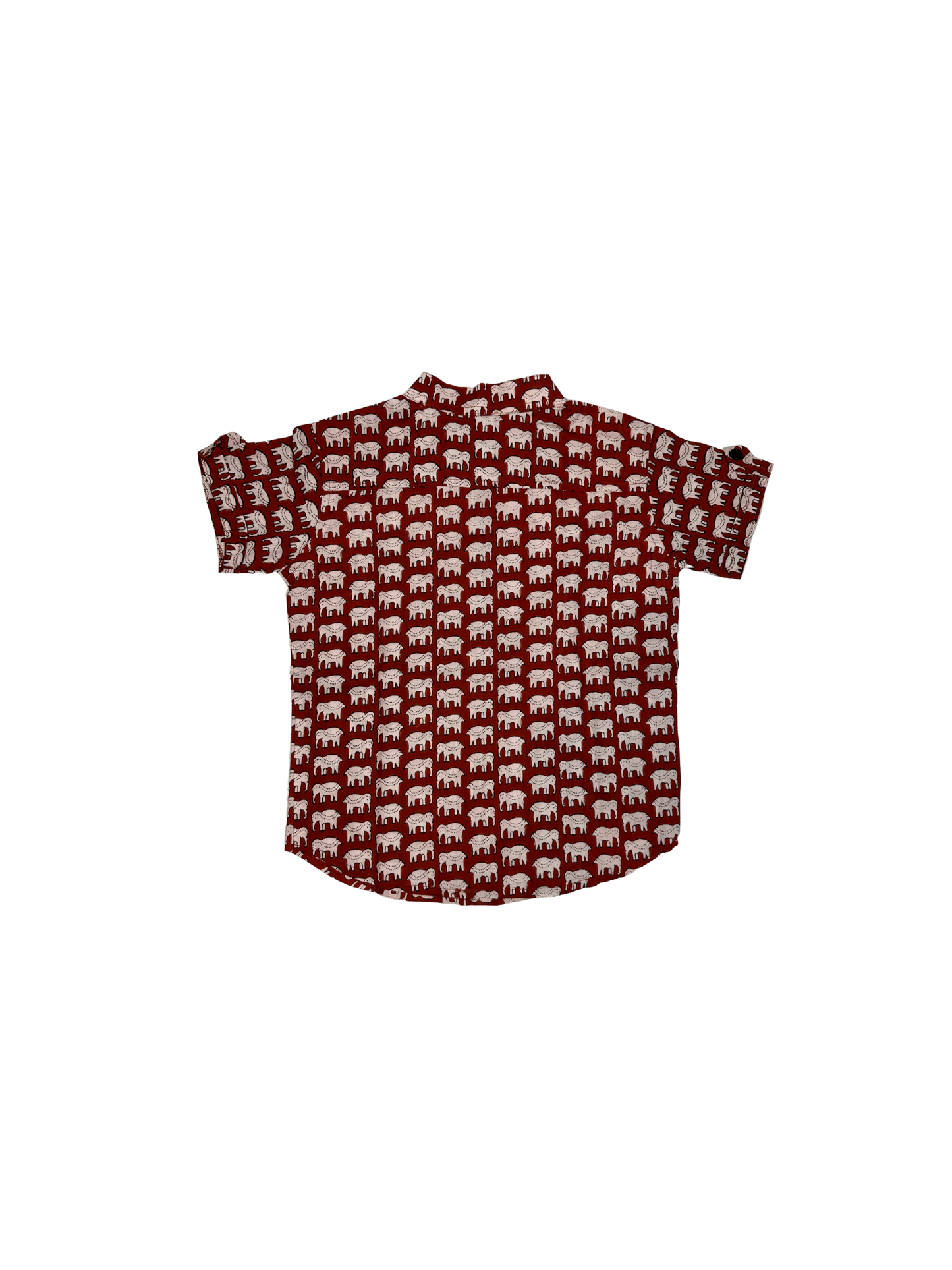 Boys' Maroon Elephant Print