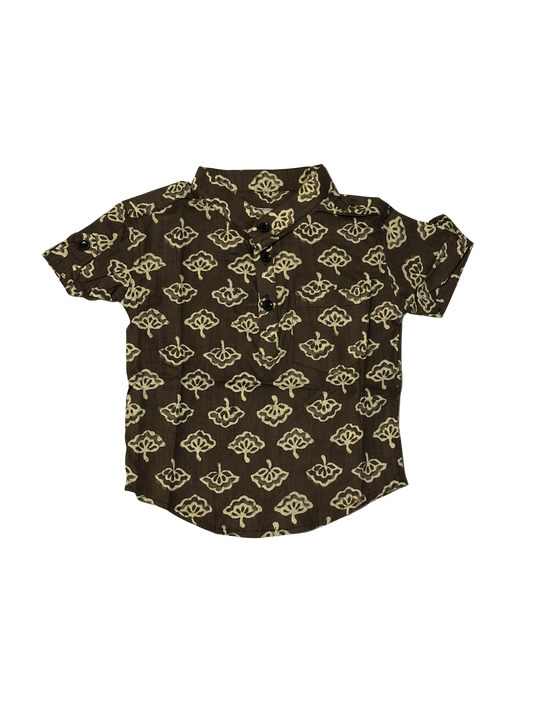 Boys' Brown Hand-Block Print