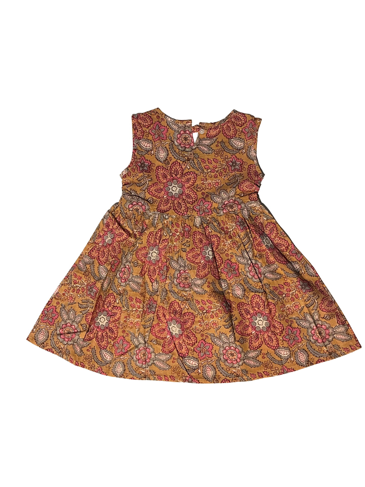 Girls' Sleeveless Floral Cotton Dress