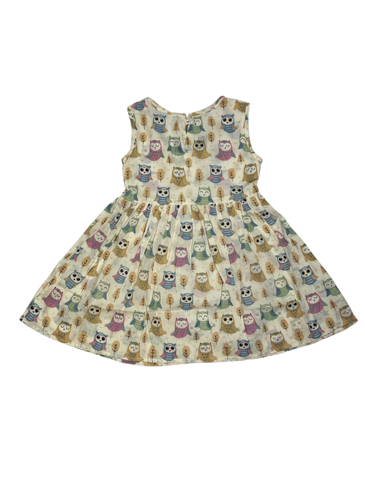 Adorable Owl Print Sleeveless Dress – Fun & Playful