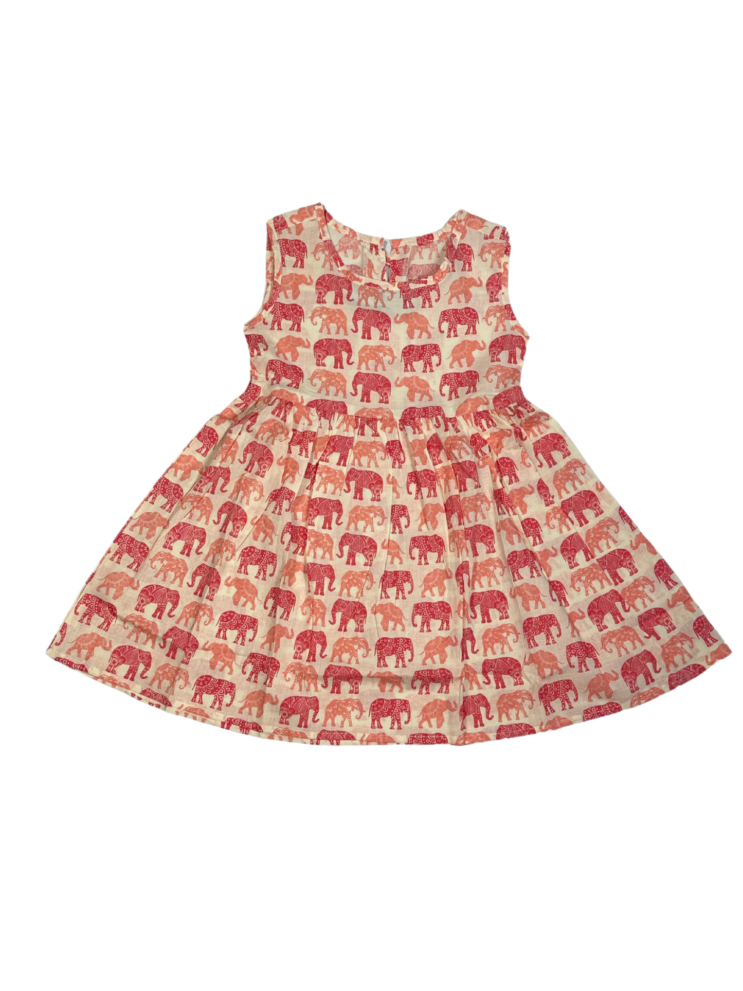 Charming Elephant Print Sleeveless Dress – Cute & Comfortable