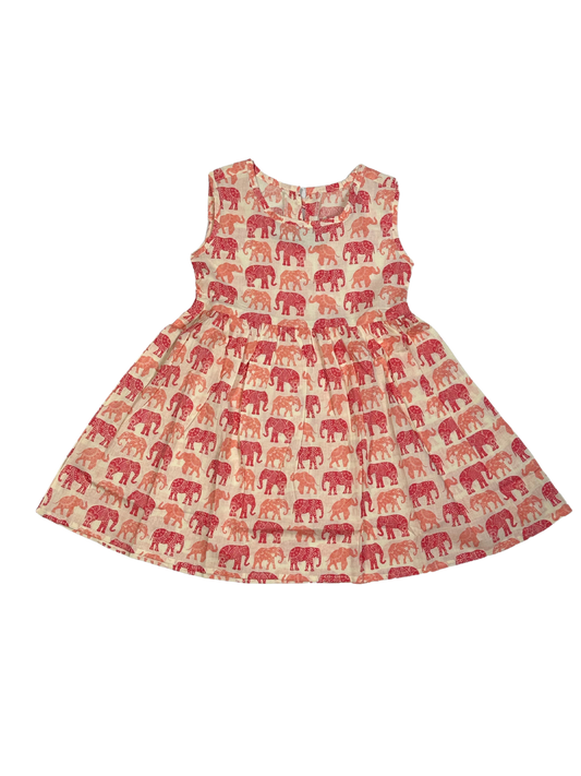 Charming Elephant Print Sleeveless Dress – Cute & Comfortable